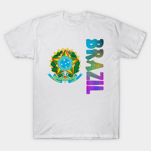 Brazil Coat of Arms Design T-Shirt by Naves